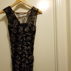 Black & Gold Evening Short Dress Small- Like New!
